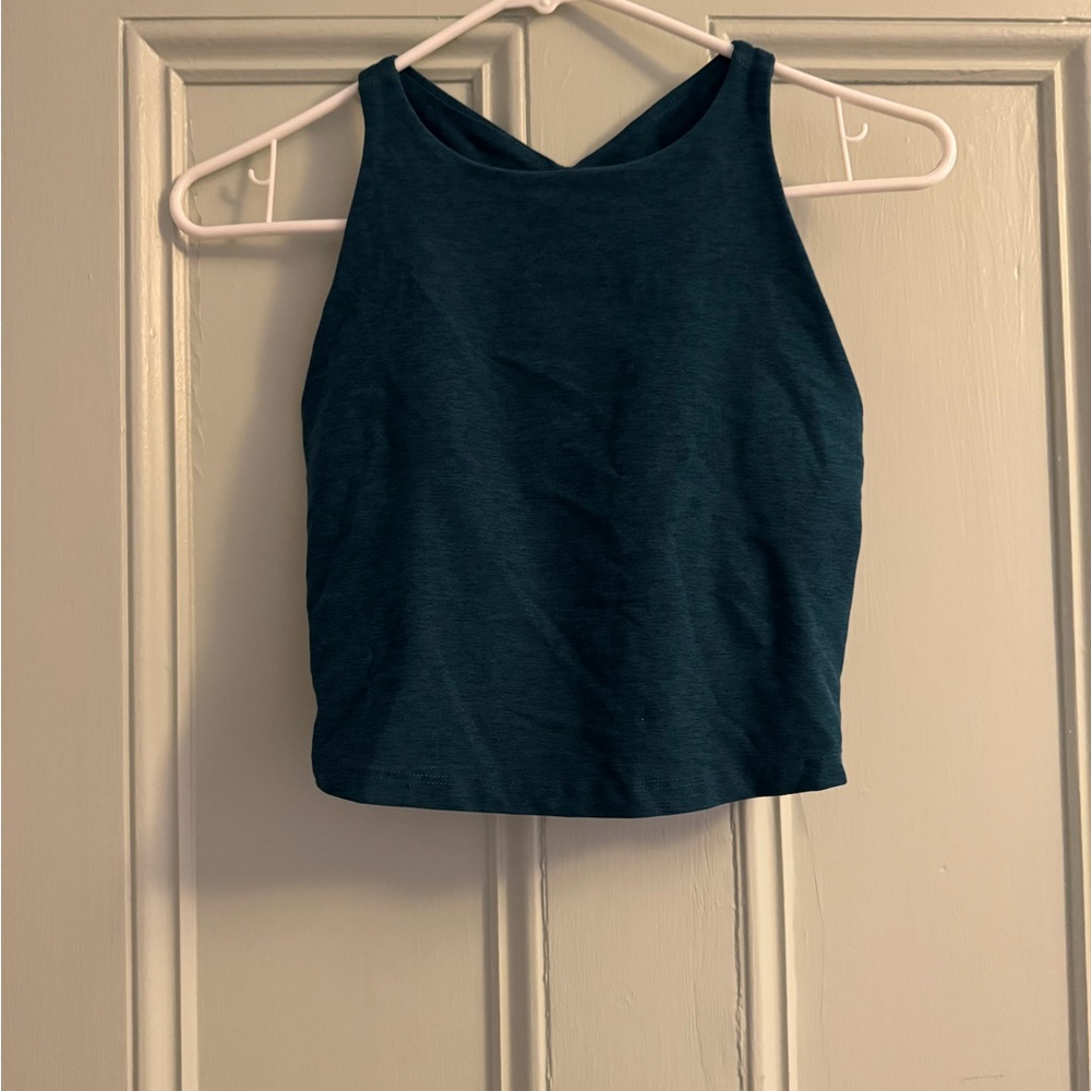 Beyond Yoga refocus cropped tank. Lunar Teal Heather. Good condition.